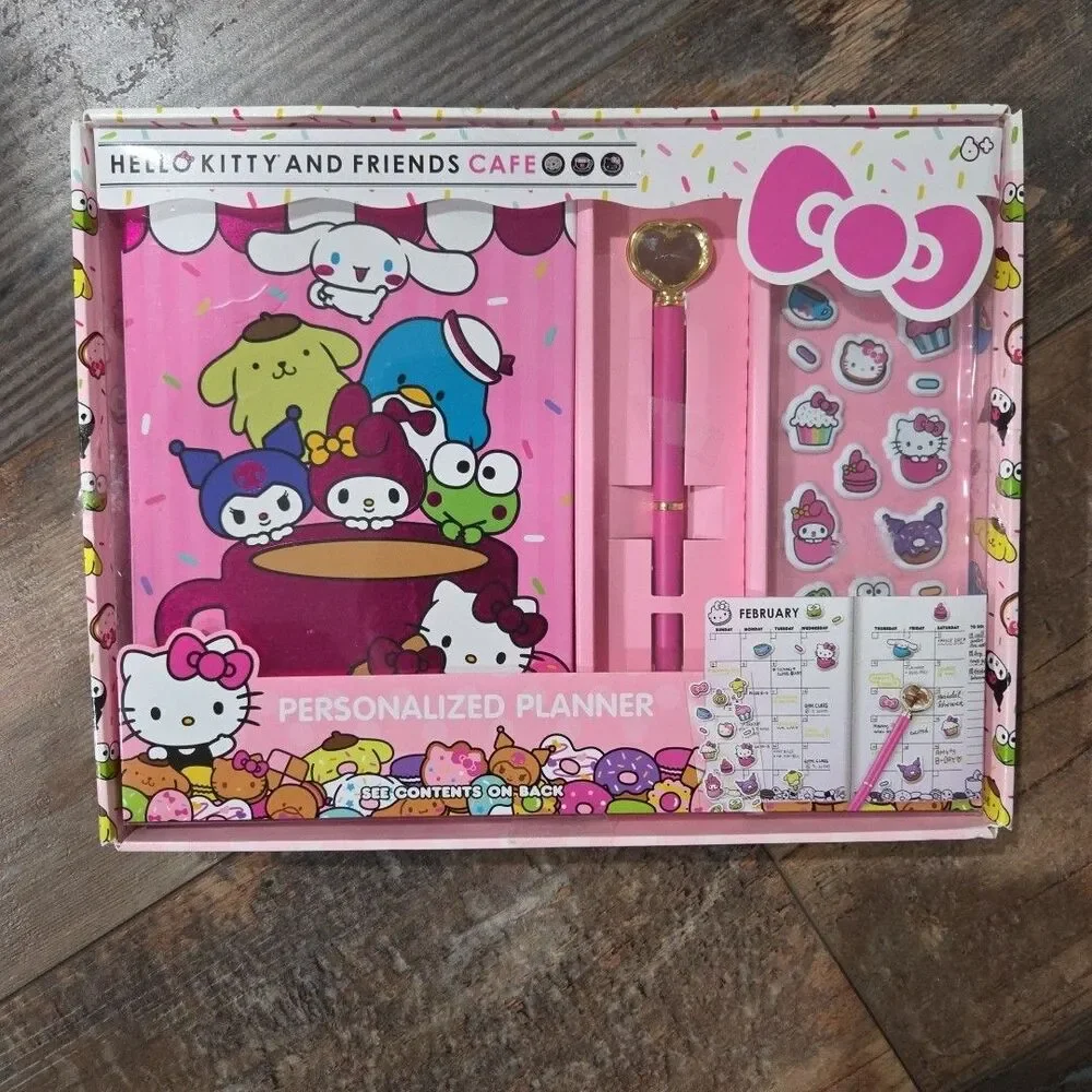 Sanrio Hello Kitty + Friends Personalized Planner Set w/Pen + Stickers New B18